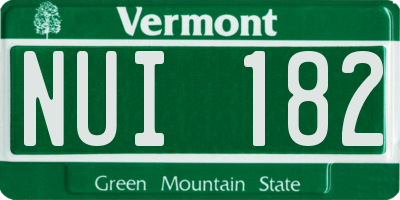 VT license plate NUI182