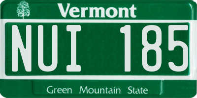 VT license plate NUI185