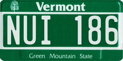 VT license plate NUI186