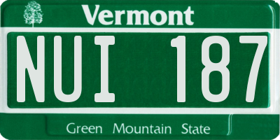 VT license plate NUI187
