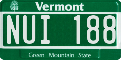 VT license plate NUI188