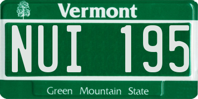 VT license plate NUI195