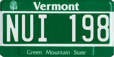 VT license plate NUI198