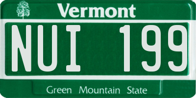 VT license plate NUI199