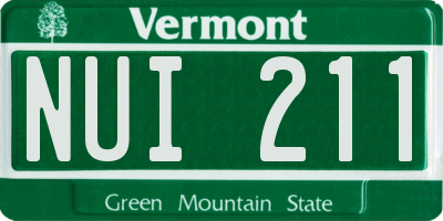 VT license plate NUI211