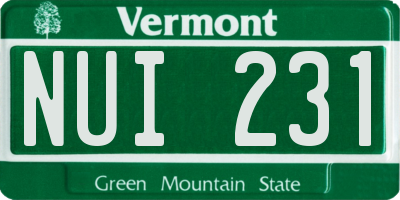 VT license plate NUI231
