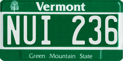 VT license plate NUI236