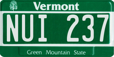 VT license plate NUI237