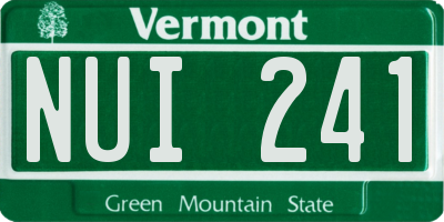 VT license plate NUI241