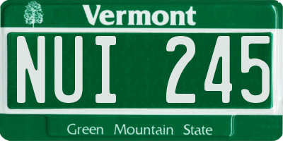 VT license plate NUI245