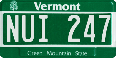 VT license plate NUI247