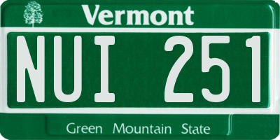VT license plate NUI251