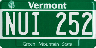 VT license plate NUI252