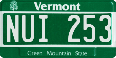 VT license plate NUI253