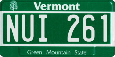 VT license plate NUI261