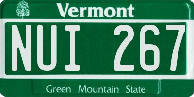 VT license plate NUI267