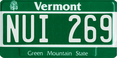 VT license plate NUI269