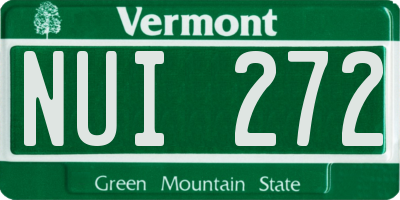 VT license plate NUI272
