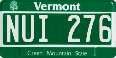 VT license plate NUI276