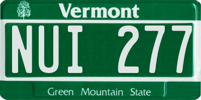 VT license plate NUI277