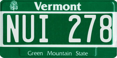 VT license plate NUI278