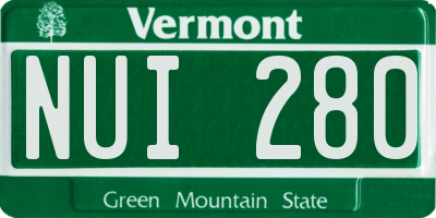 VT license plate NUI280