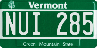 VT license plate NUI285