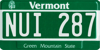 VT license plate NUI287