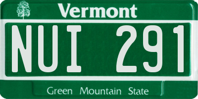 VT license plate NUI291