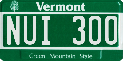 VT license plate NUI300