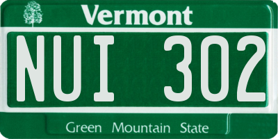 VT license plate NUI302