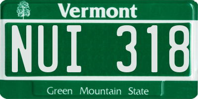 VT license plate NUI318