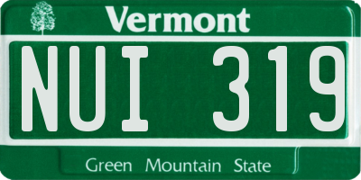 VT license plate NUI319