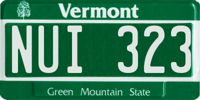 VT license plate NUI323