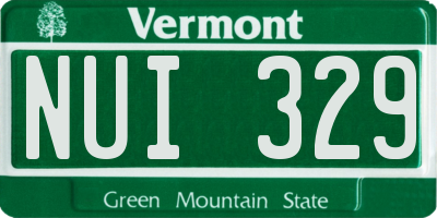 VT license plate NUI329