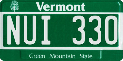 VT license plate NUI330