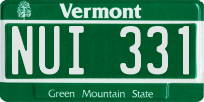 VT license plate NUI331