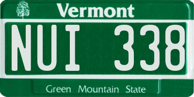 VT license plate NUI338