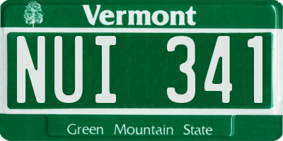 VT license plate NUI341