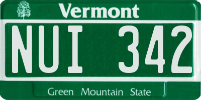 VT license plate NUI342