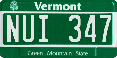 VT license plate NUI347