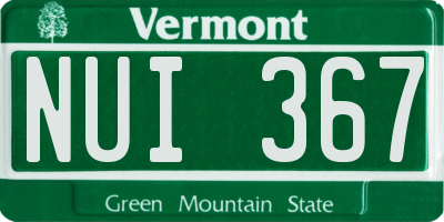 VT license plate NUI367