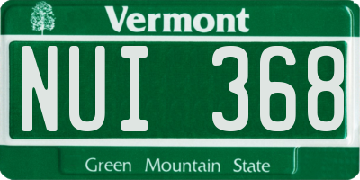 VT license plate NUI368