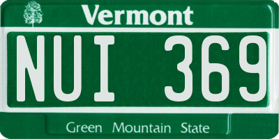 VT license plate NUI369