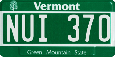 VT license plate NUI370