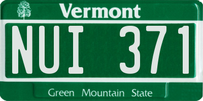 VT license plate NUI371