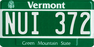 VT license plate NUI372
