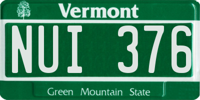 VT license plate NUI376