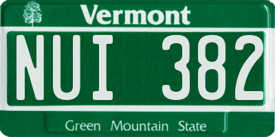 VT license plate NUI382