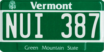 VT license plate NUI387